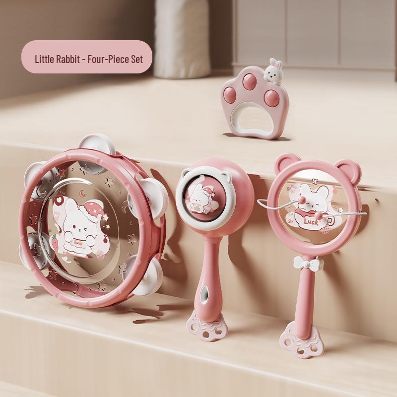 Children's Soothing Percussion Set: Rattle, Drum, and Horn Toys