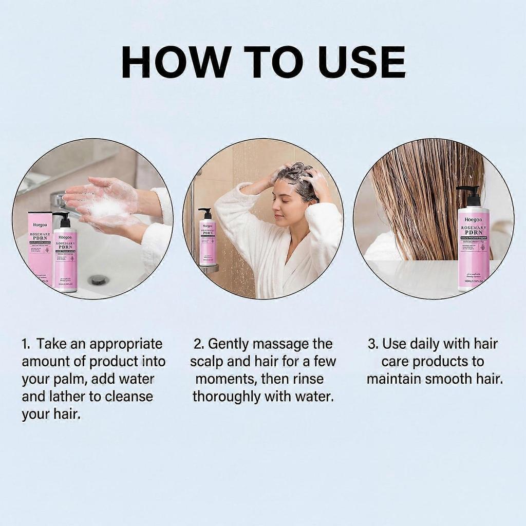 Rosemary PDRN Hair Care Set: Rosemary PDRN Shampoo, Rosemary PDRN Scalp To Strand Nourishing Conditioner for Dry Fine Weak Hair, Amino Acid for Streng