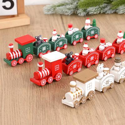 Christmas Wooden Train Merry Christmas Decorations for Home 2025 Xmas Tree Ornament  Navidad Noel Kids Gift Happy New Year 2025