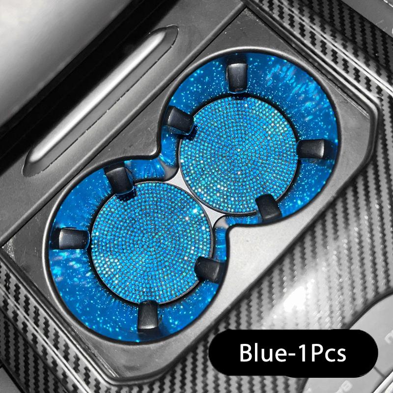 Multifunctional Car Diamond Coaster Water Cup Slot Non-Slip Mat Silica Pad Cup Holder Mat Auto Interior Decoration Accessories