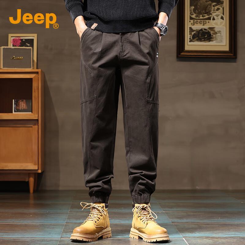 Jeep Men's Loose Fit Pure Cotton Jogger Workwear Pants