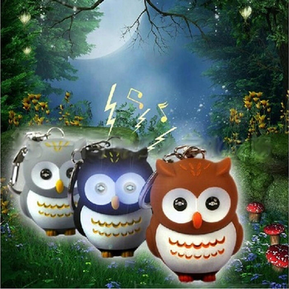 Toys Cute Owl Keyring Luminous Voice Keychain LED Light Flashlight Key ChaiWTUS Toys Cute Owl Keyring Luminous Voice Keychain LED Light Flashlight Key ChaiWTUS