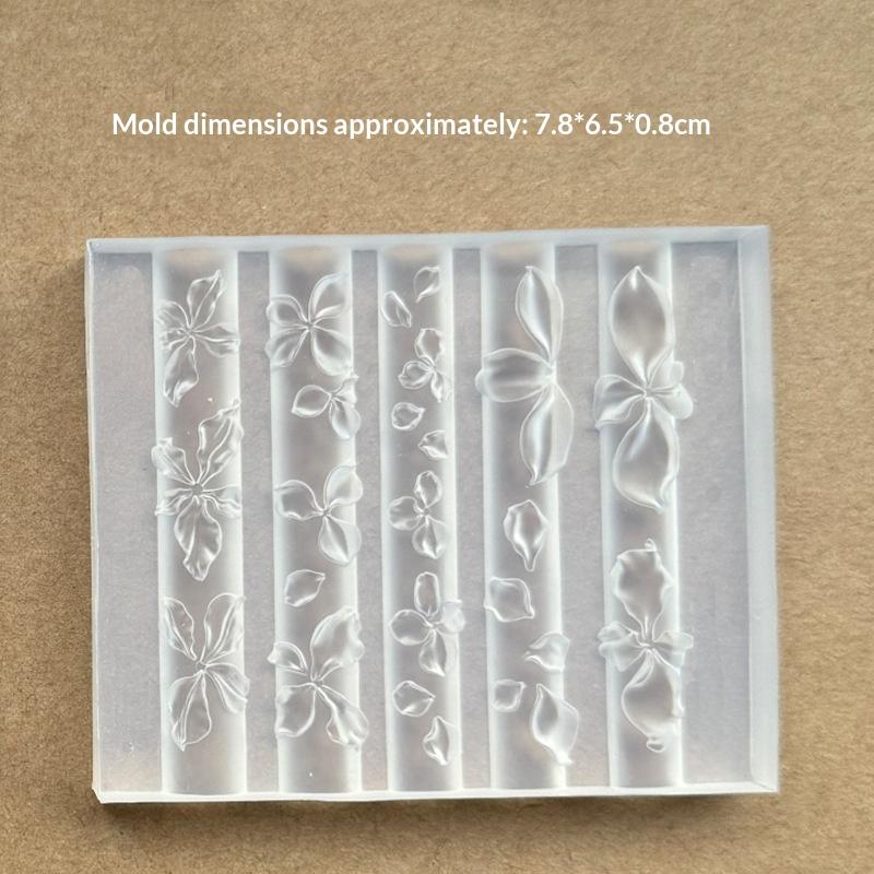 3D Relief Ice Crystal Nail Mold Flower Reusable Silicone Hand Carved Floral Nail Art Jewelry Making Flower Template Decor Tool