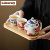 Chinese Dargon Fish Tea Set Kit Luxury Tea Set Complete Set 1 Pot 2 Cups Tea Maker Travel Tea Set Portable Camping Organizer