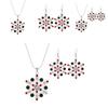 European Style Snowflake Necklace Set With Rhinestone Earrings For Christmas Gift Giving