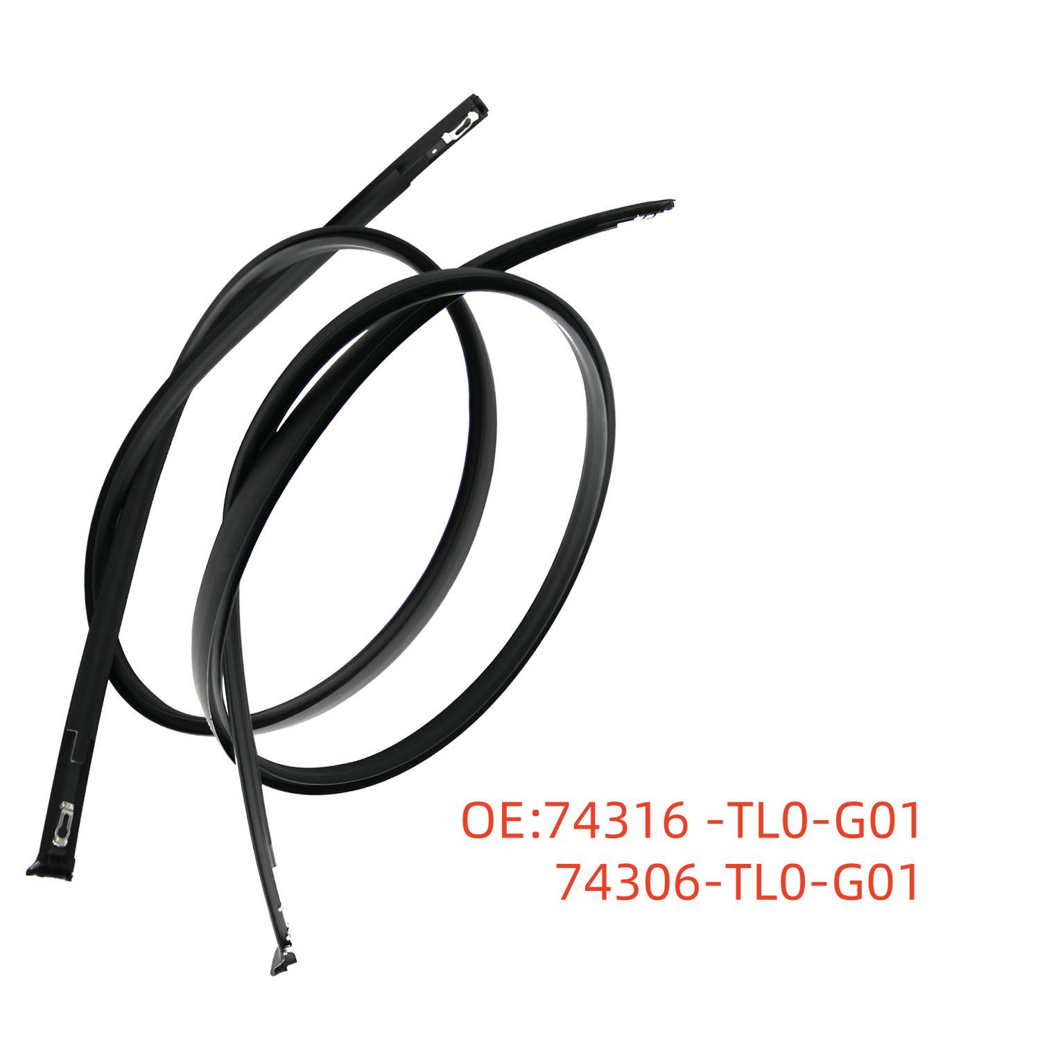 Rubber Trim Strip for Spirior 09-14 Roof Gutter 74316-TL0-G01, 74306-TL0-G01