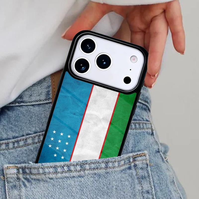 Usbekistan Flagge Wappen Handyhülle für iPhone 17ProMax 12 13 14 15 16e 17 Pro Max Plus Air Cover
