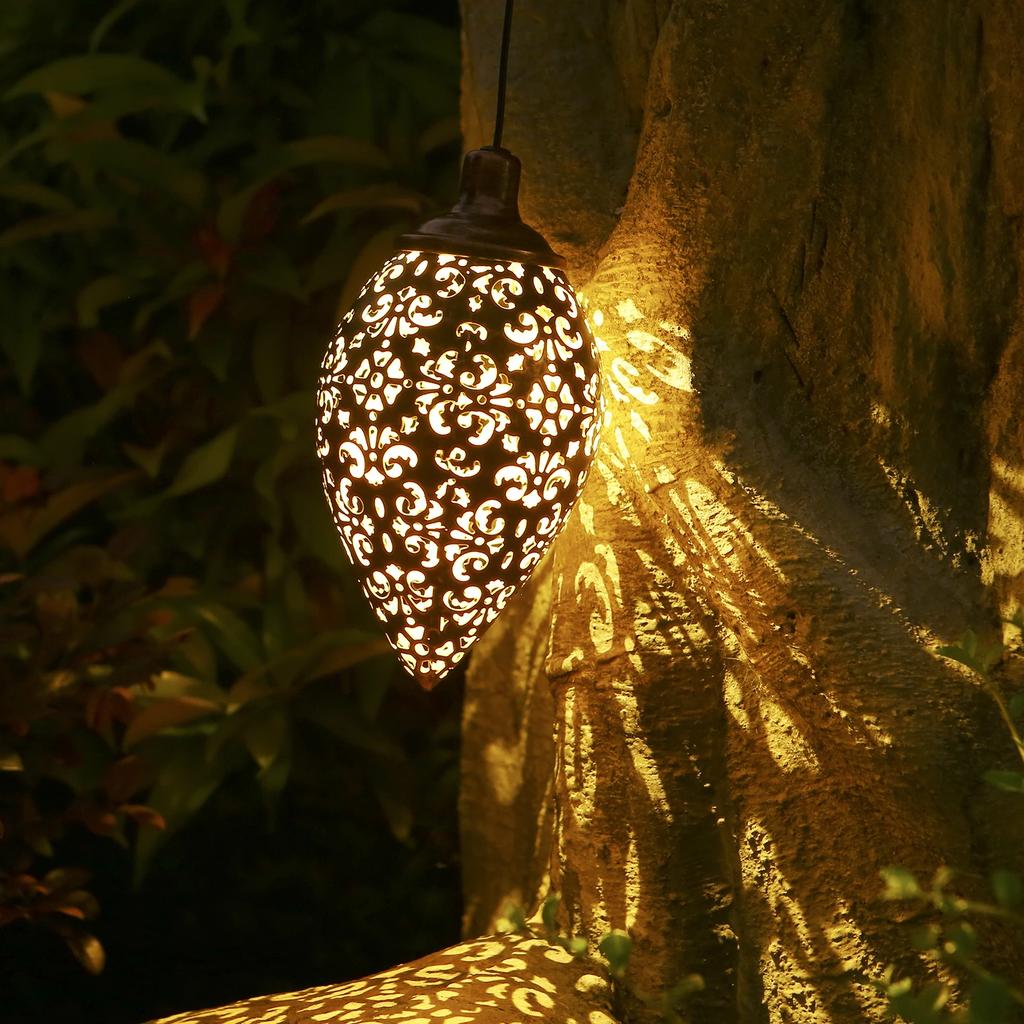 2PC Per Set Water Drop Shaped Outdoor Solar Projection Light Waterproof Outdoor Light for Garden Patio Lawn Pathway Yard Decor