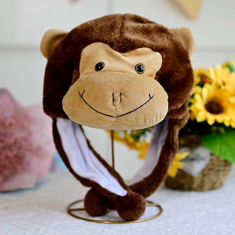 Cross-Border Cute Cartoon Gorilla Monkey Plush Winter Hat for Kids