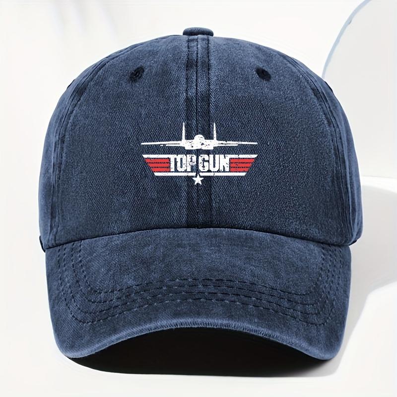 

Retro Top Gun Airplane Print Baseball Cap - Stylish Dad Hat for Men, Gray with Red Casual Outdoor Cap