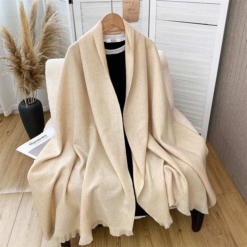 Winter Scarf For Women Cashmere Warm Solid Pashmina Blanket Wraps Female Thick Soft Bufanda Tassel Shawl Wrap Poncho Echarpe