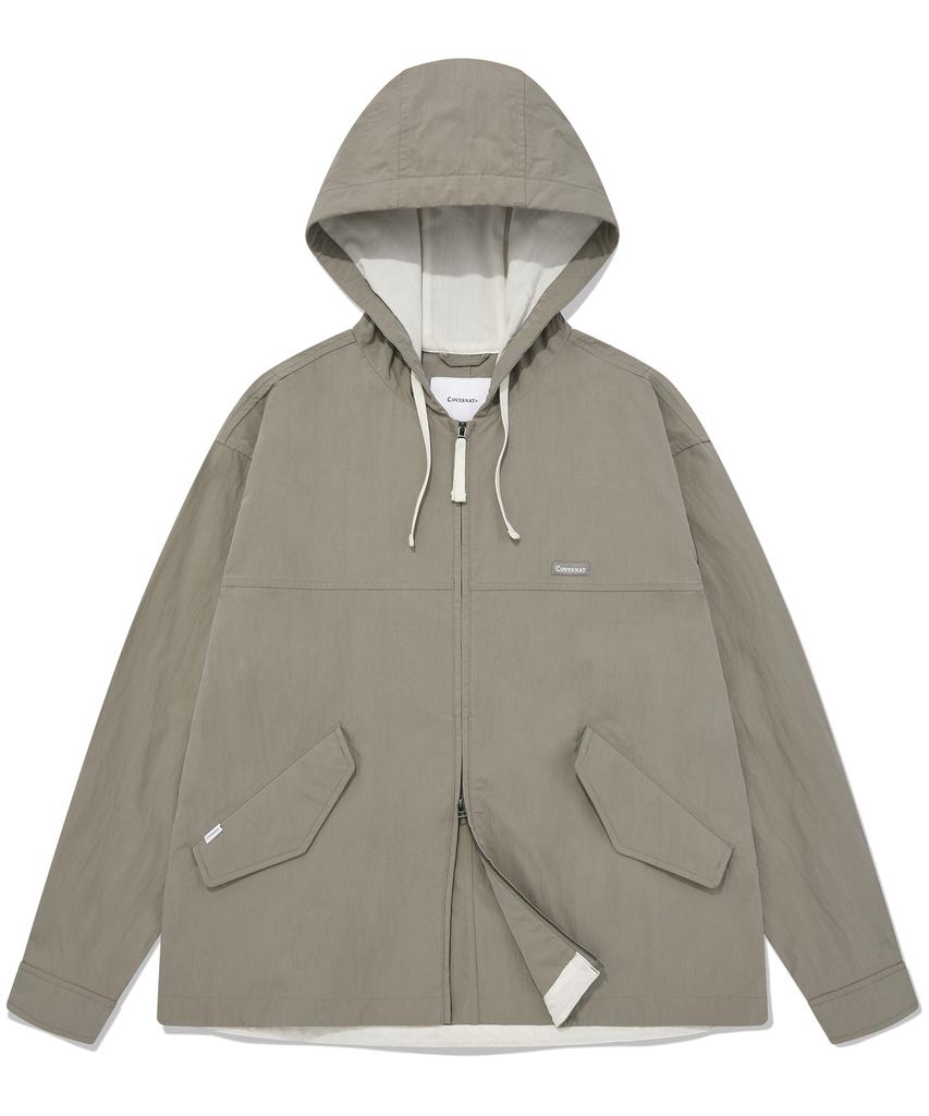 COVERNAT Cotton Hoodie Jacket Beige