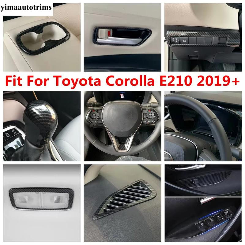 Middle AC Air Vent Strip / Steering Wheel Frame / Gear Shift Head Cover Trim ABS Accessories For Toyota Corolla E210 - 2025