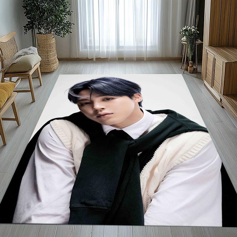 Jimin Kpop B-BTS Star Living Room Non-Slip Area Rug Soft Carpet for Bedroom Kids Playroom Sofa,Home Decor Doormat Gift