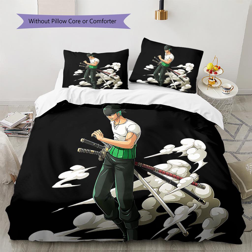 Cartoon Pattern Bedding Quilt Set Quilt Cover Pillowcase Home Decoration Birthday Gift (1 * Duvet Cover + 2 * Pillowcase, Without Core)