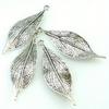 10PCS Silvery Plant Leaf Charming Pendants DIY Vintage Jewelry for Necklace Bracelet Making Accessaries