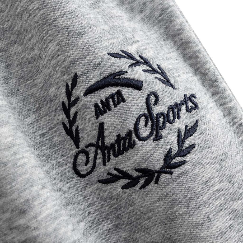 Anta Lifestyle Series Mens Sweatpants Long Pants 2025 Winter Knitted Sports Pants Men Bottoms Gray Gray-Floral 952548309-2