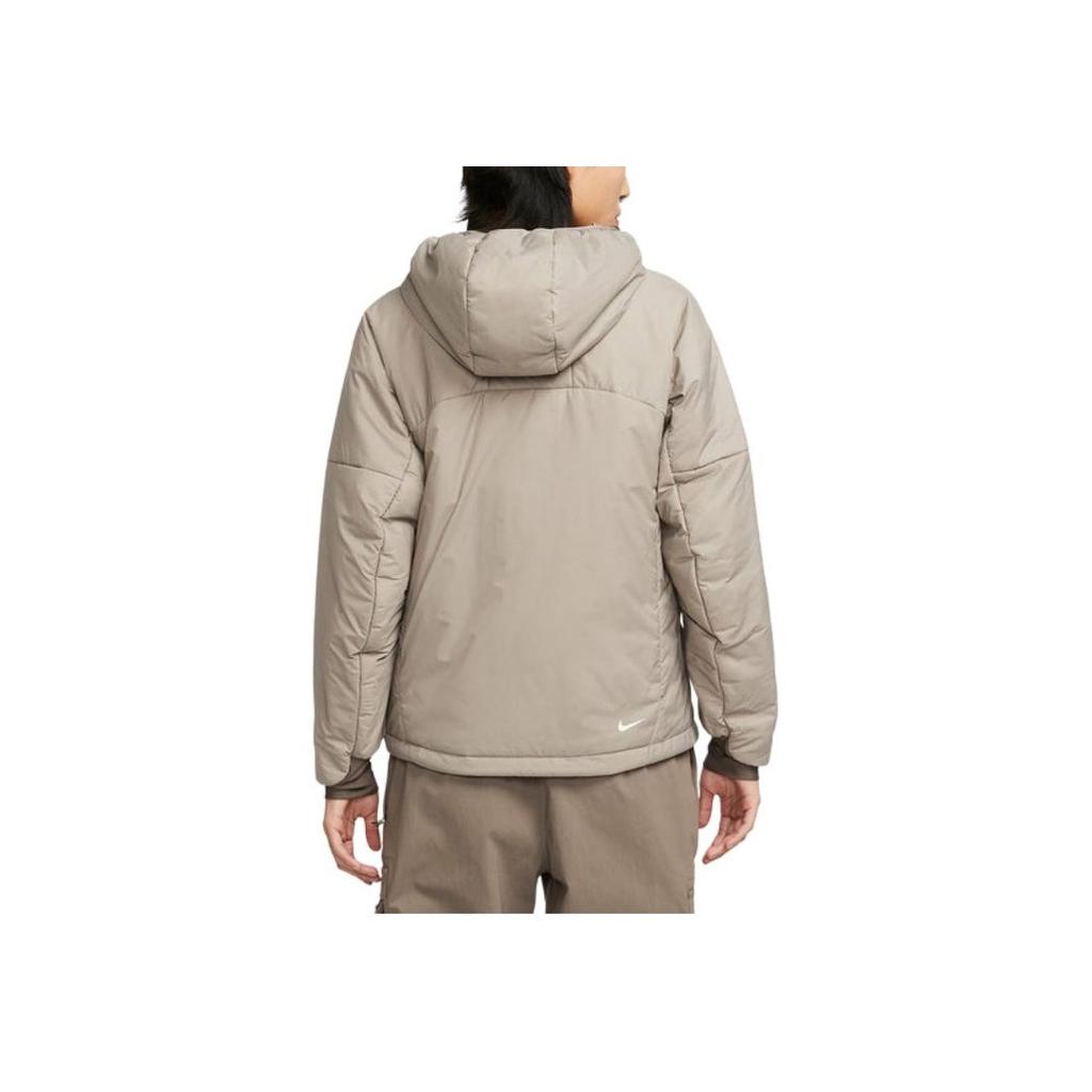 Nike Solid Color Casual Logo Zip Hoodie Jacket Women Outerwear Gray Brown DQ5841-087