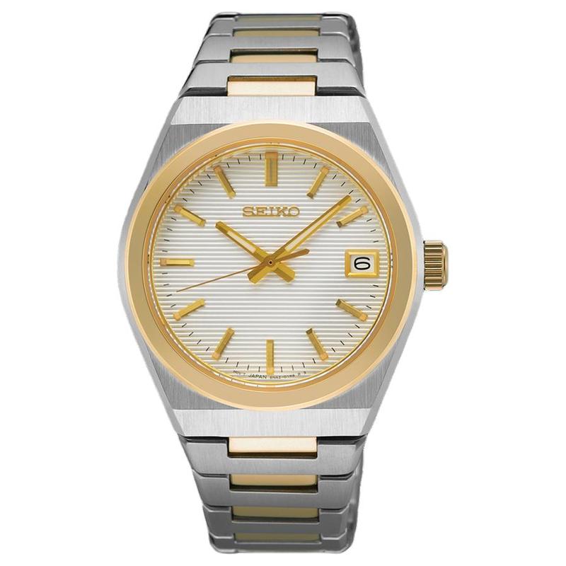 

SEIKO 34mm Quartz Steel Strap women s watch white dial SUR578