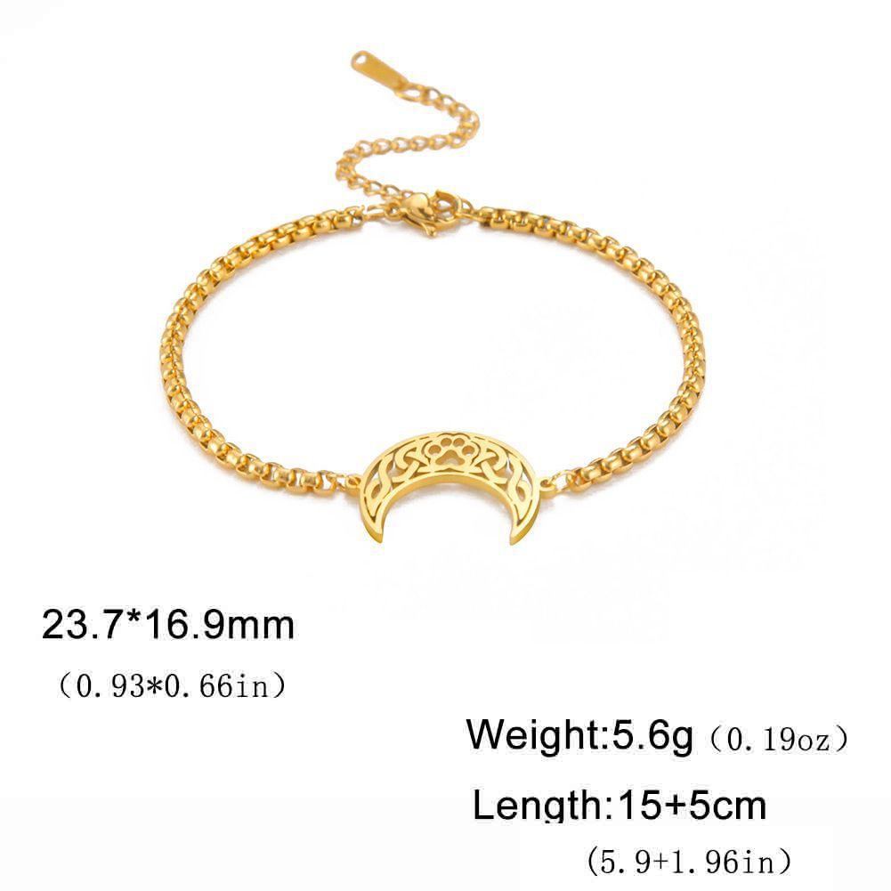 

Браслет-підвіска з порожнистим місяцем для жінок, браслет-оберег із нержавіючої сталі, модний простий ланцюжок, модні прикраси, подарунок на вечірку золотий