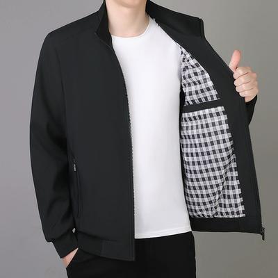 Bunda se stojáčkem pro muže, Nadměrná velikost, Jednobarevný, Ležérní top, Dojíždění, Lehké business pánské oblečení