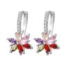 Colorful Cubic Zirconia Long Drop Earrings, Luxury Geometric Crystal Earrings, Elegant Evening Party Jewelry Gift