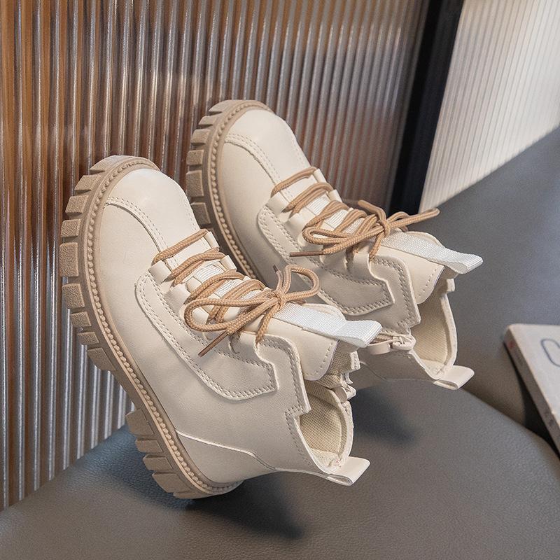 Children's Martin Boots Autumn and Winter 2025 New Girls Soft Sole Single Boots Boys Short Boots Fashion Small Yellow Boots Girls Leather Boots