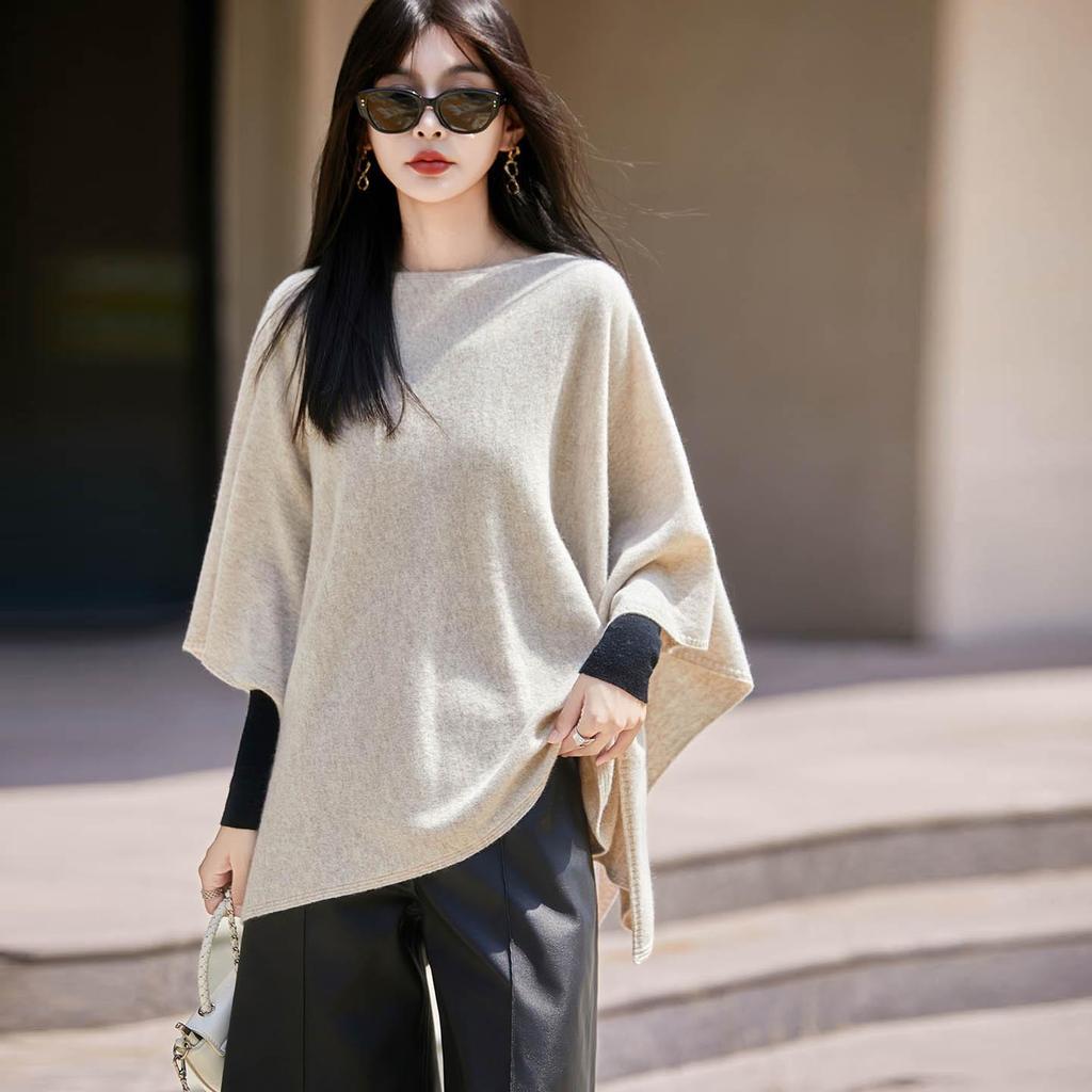 Women's One-Shoulder Wool Cardigan Shawl - Niche Casual Style Sweater