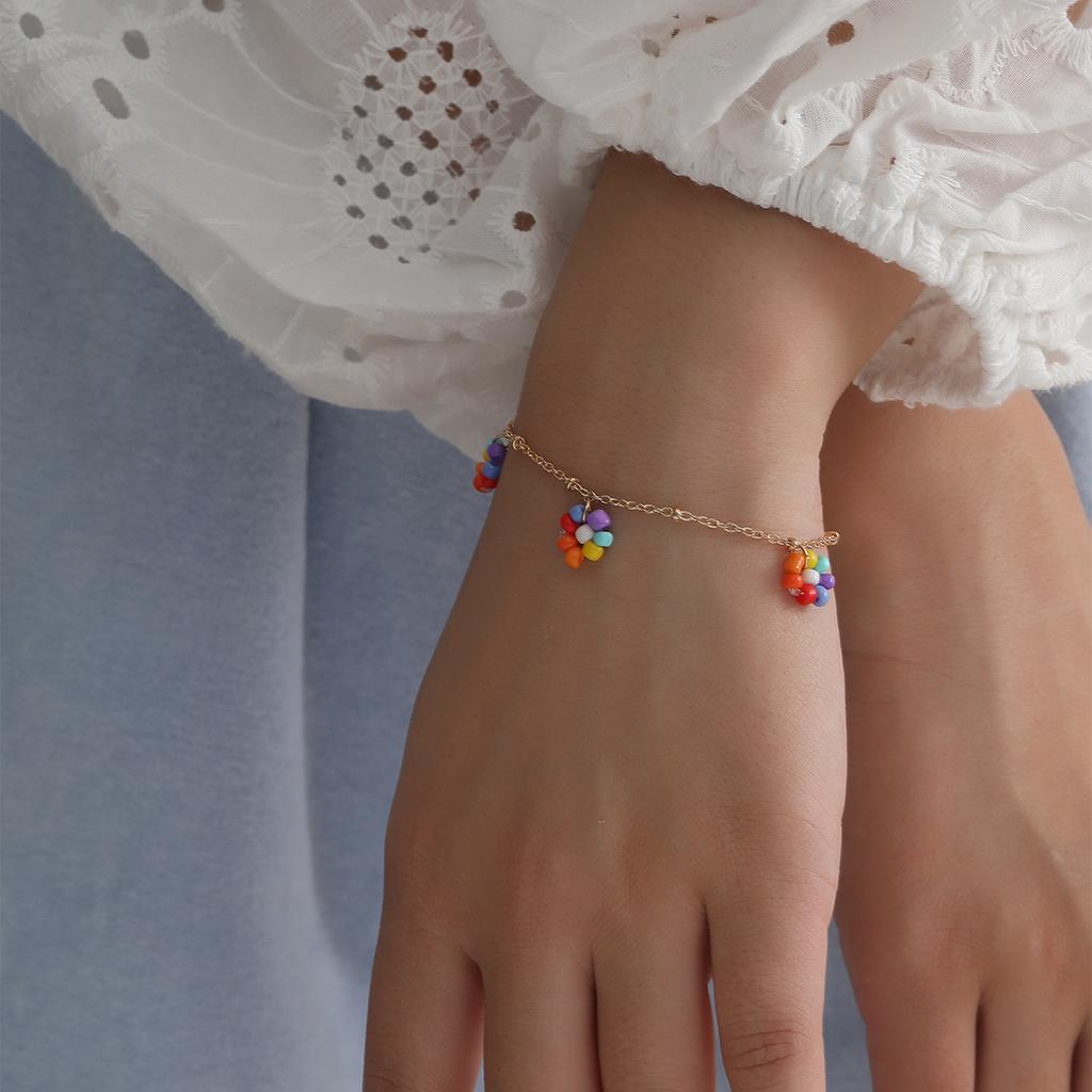 Accessories, Creative Hand-Woven Beaded Colored Rice Bead Necklaces, Simple And Fashionable Small Daisy Fringed Necklaces
