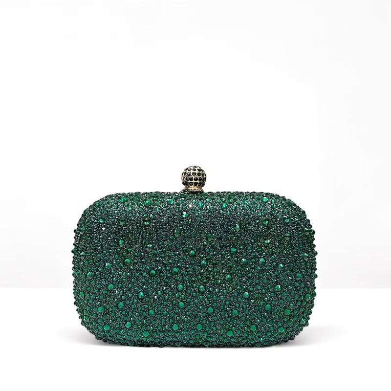 Ruby Rhinestone Wallet Mini Luxury Women Box Evening Bag Elegant Formal Party Fashion Shiny Handbag Crystal Clutch