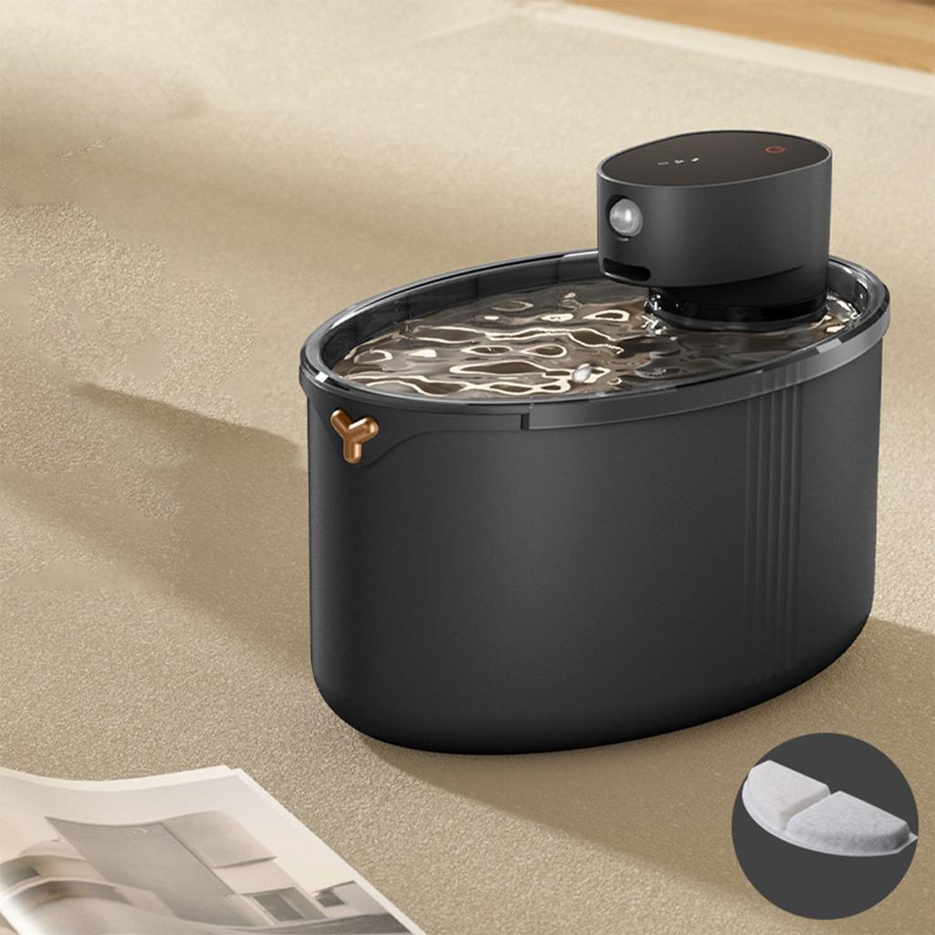 Rechargeable automatic pet drinking fountain with large capacity and filter element for cats