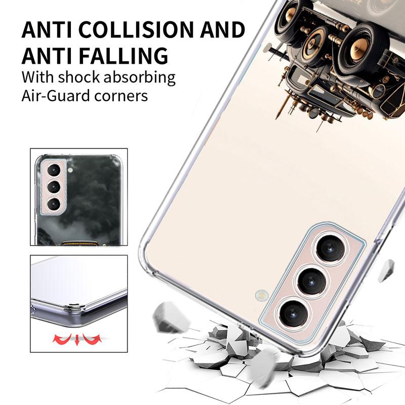 Steampunk Car Phone Case For Samsung Galaxy S25 Edge S24 S23 FE S21 S20 S10 Plus S22 S26 Ultra Cover Clear Cases TPU Capa Shell