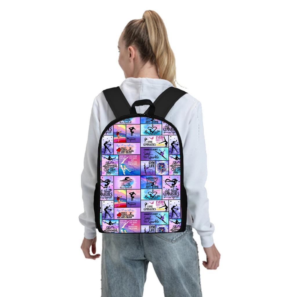 Yoga Dance Print Three Piece Backpacks Set for Boy and Girls Best Gifts 2D Flat Cartoon School Bag for Children