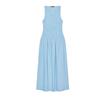 Summer New Women clothes Honeycomb Format Elastic round Neck Sleeveless Midi Dress 3067329 3067229