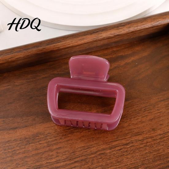 Square Hair Clip Hollow Design Claw Semi-Transparent Back Head Shark Elastic Spring Claw with Anti-Slip Teeth And Thick for Medium-Long