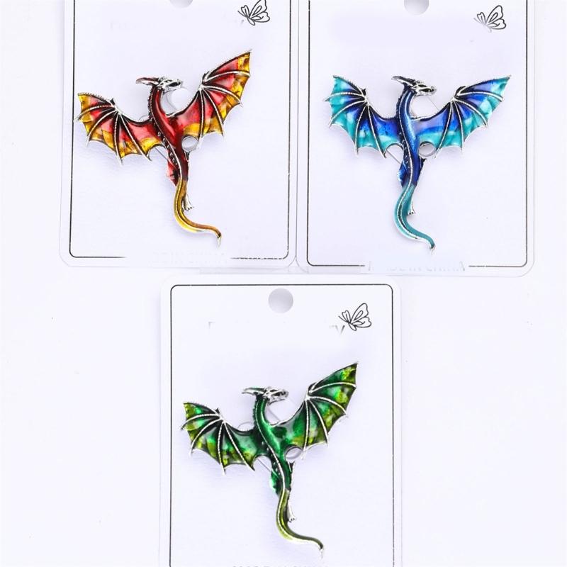 Cartoon Western Dragon Alloy Safety Badge Pin Daily Fashion Unisex Brooch Decorative Scarf Clip Bag Charm