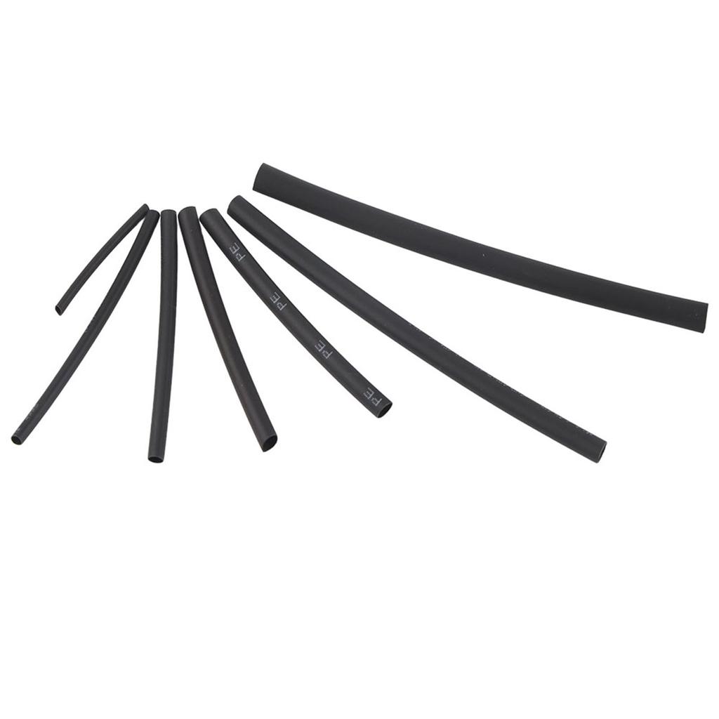 200 Psc Black Heat Shrinking Tube Set 2:1 Shrinking Ratio 10.4MPa 70 110 Celsius  Shrinkage Temp