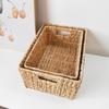 1/2Pcs Hand-Woven Storage Baskets with Handles Strong Load-bearing Large Capacity Stackable Water Hyacinth Wicker Basket