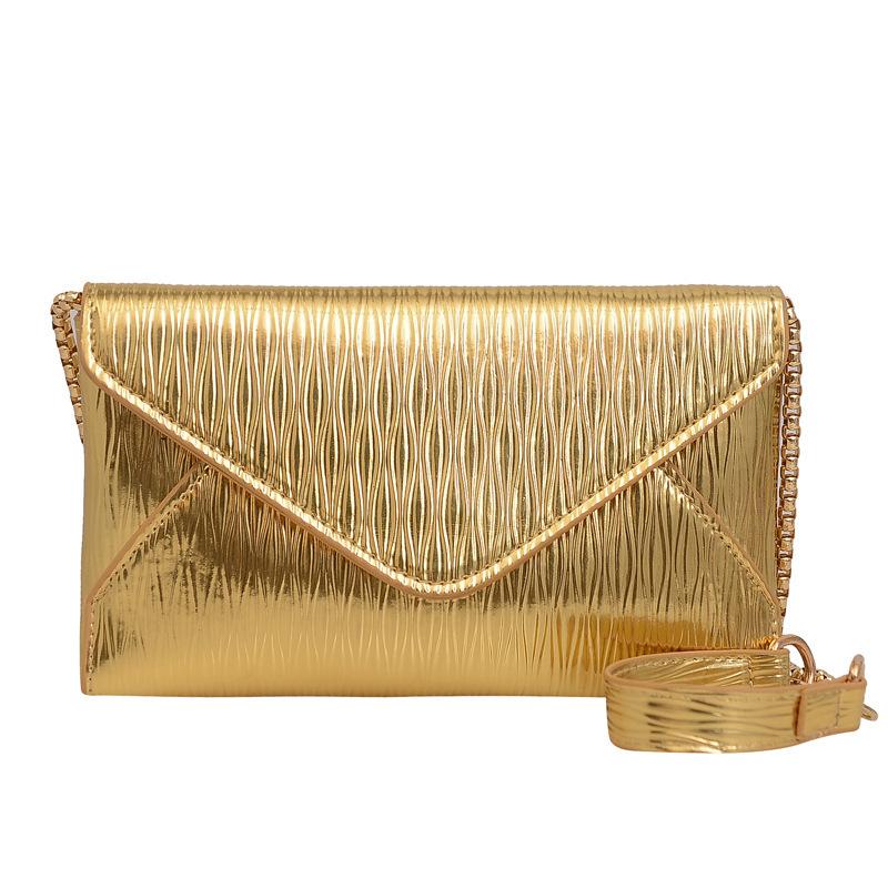 Sac Enveloppe Femme Grande Capacité Mode Sac d'Épaule Décontracté Sac Bandoulière Simple Style Coréen Sac à Épaule Unique or