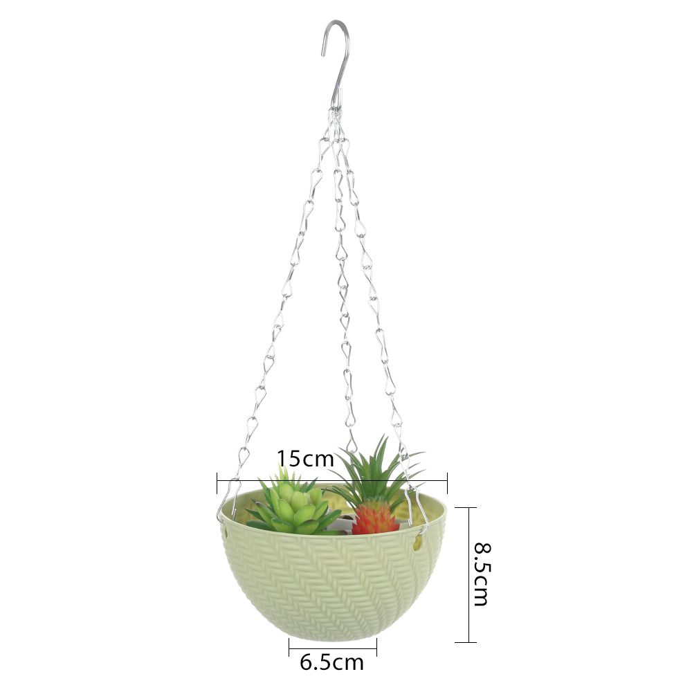 1 PC Fashion Succulent Plant  Balcony Bracketplant Flower Pots Hanging Basket Rattan Pattern Chains Flowerpot