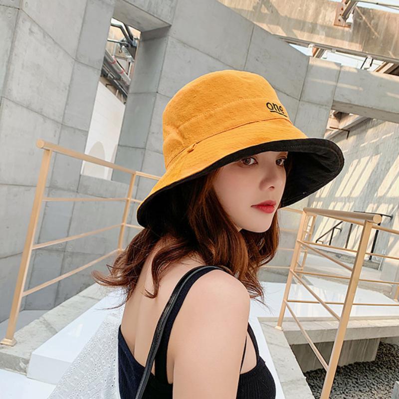 Damen Sommer Doppelseitig Tragbarer Fischerhut mit Breiter Krempe Outdoor Faltbarer Flacher Oberseite Panama Fischerhut Damen Reise Strand Visierhüte