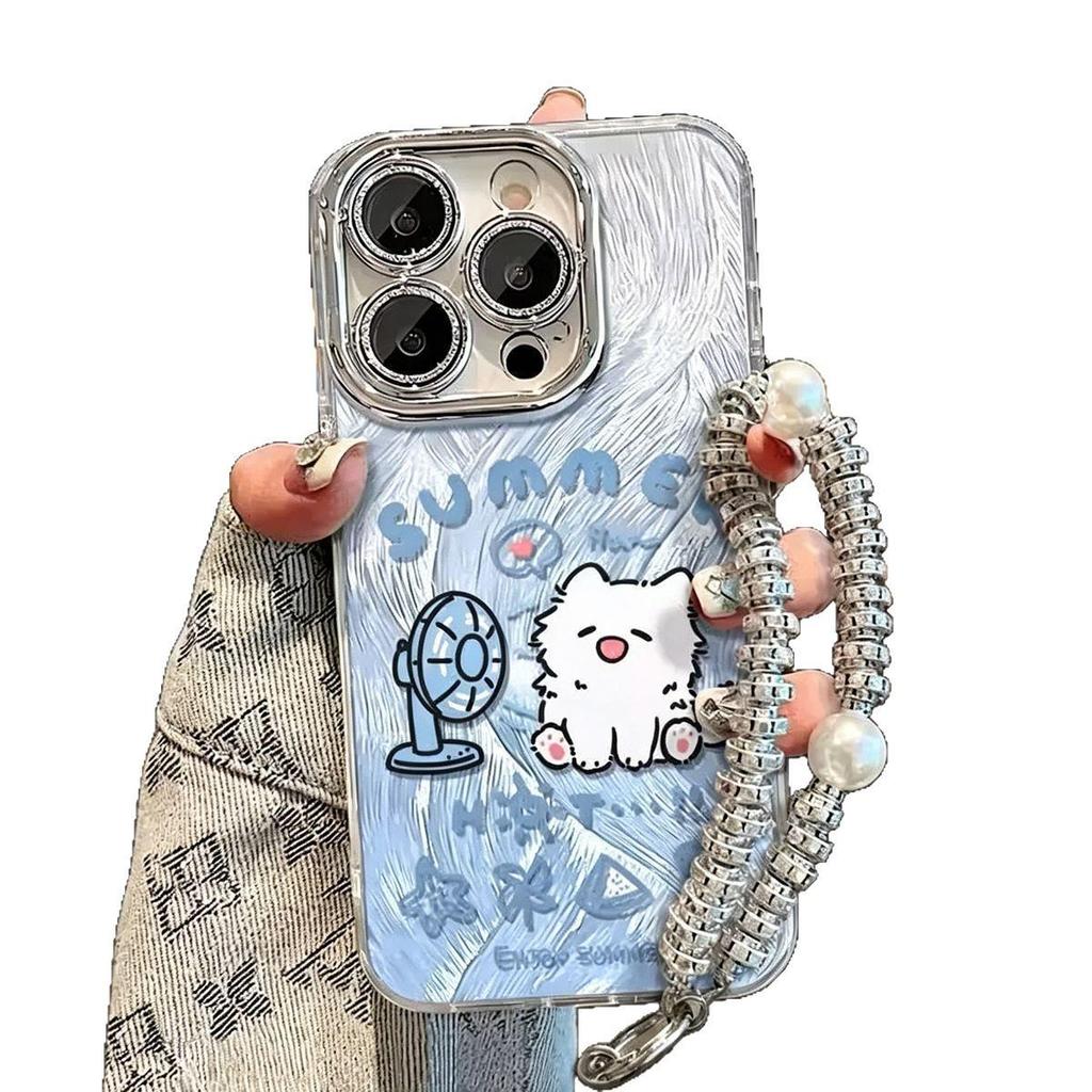 Cute Fan Puppy Phone Case Holder for iPhone 11, 12, 13, 14, and 15 Pro Max