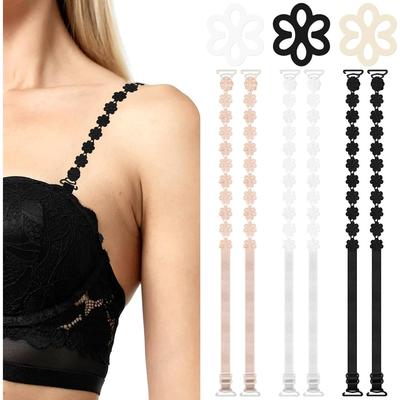 [6 Pcs]Adjustable Lingerie Strap with Anti-Slip Convertible Bra Clips for Women Decorative Accessories To Hide Slip Straps