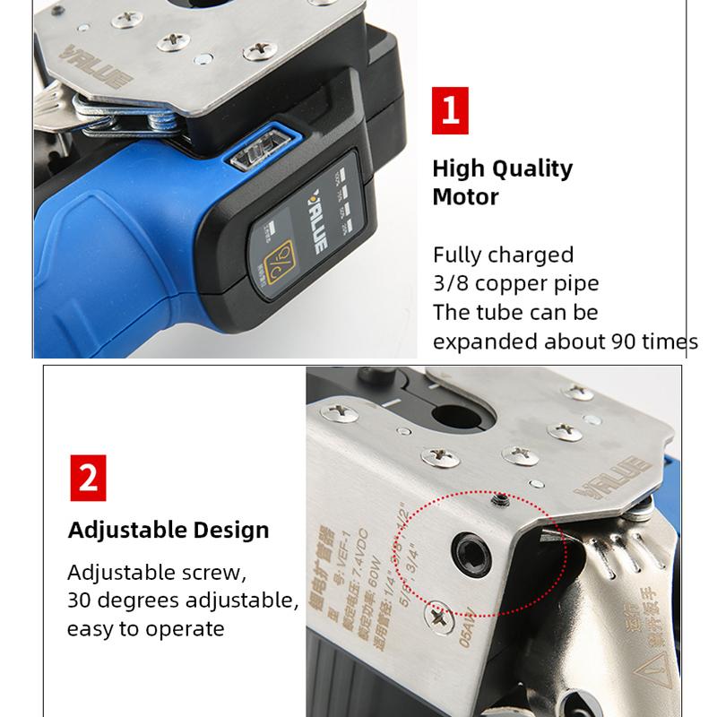 Electric Expander Tools Fully-automatic Lithium-ion Handheld Flapper Metric Inch Copper Tube Flare Expander Tube Expander