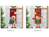 Striscione Appeso Decorazione Murale con Bambola Cartone Animato di Natale e Gambe Lunghe