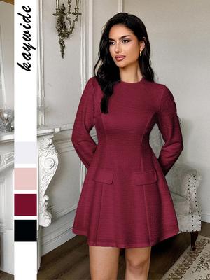 Elegantes Damen Langarmkleid für Herbst/Winter 2025