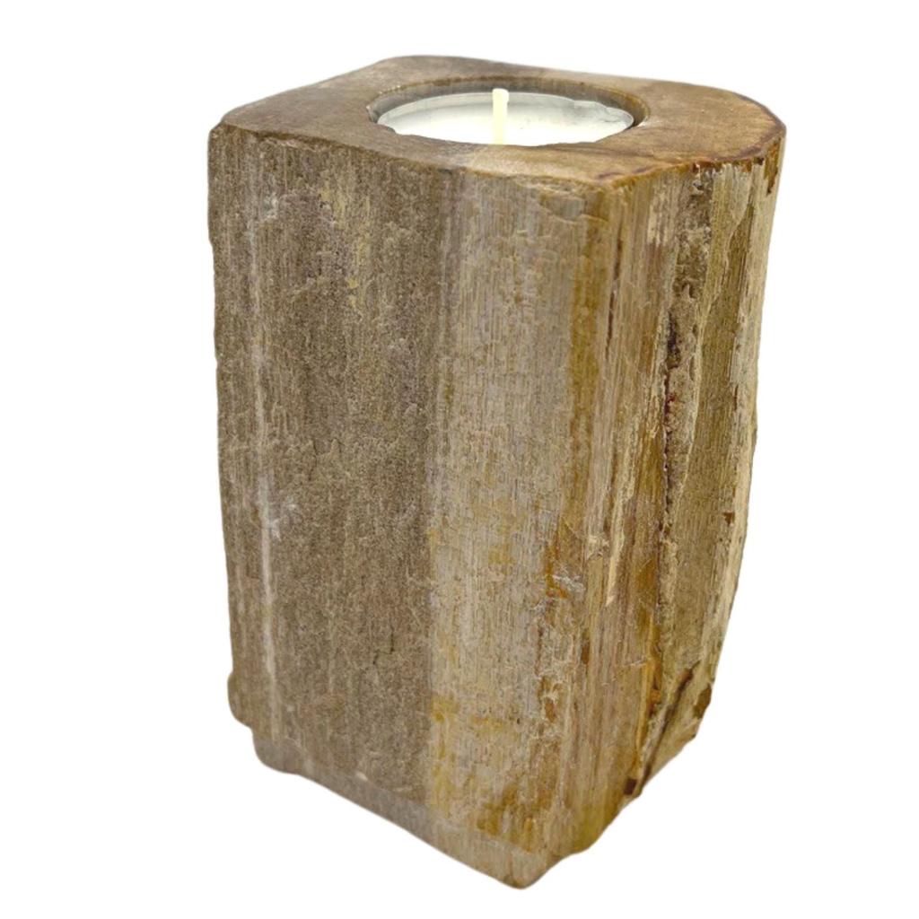 Versteinertes Holz Teelichthalter