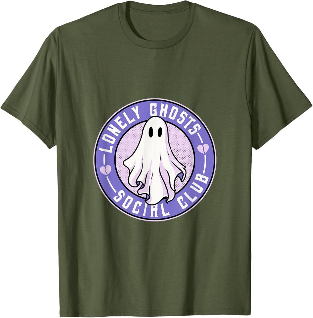 Lonely Ghosts Social Club Introvert Graphic T-Shirt Casual Cotton Short Sleeve Tee for Men