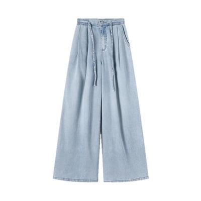 TonLion Women's Pleated Denim Pants