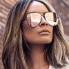 Gun Pink Silver Mirror Oversized Sunglasses Designer Pilot Shades for Women Men Top Fashion Eyewear